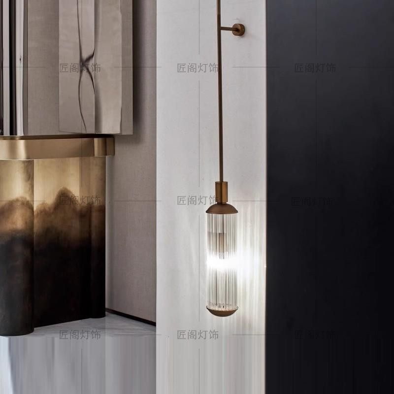 设计师酒店工程定制卧室床头玻璃壁灯样板房售楼部走廊过道吸壁灯