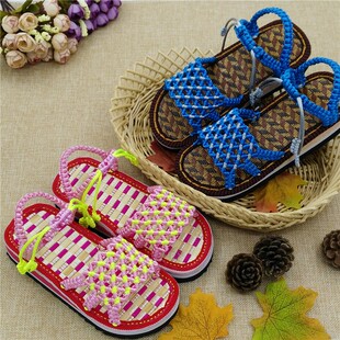 孺子牛鞋底儿童凉鞋拖鞋结线编织男女孩手工鞋成品居家材料包