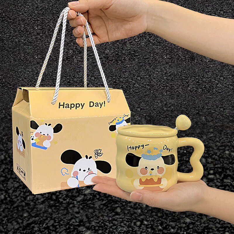 高颜值少女心生日礼物女生送闺蜜创意实用可爱陶瓷水杯带盖子伴手