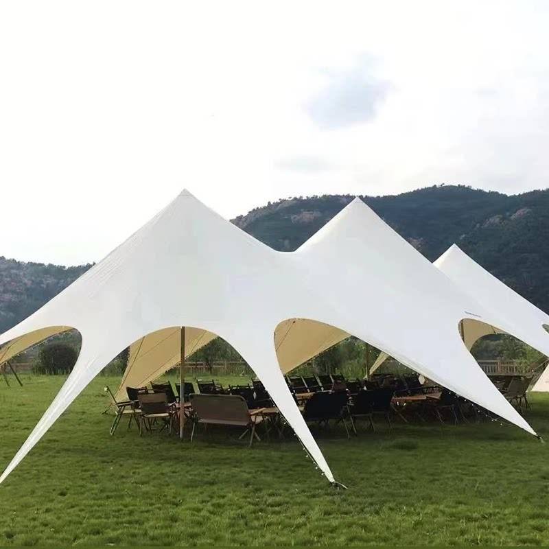 walkhike超大型户外天幕露营帐篷防雨商用营地双峯三峯遮阳棚