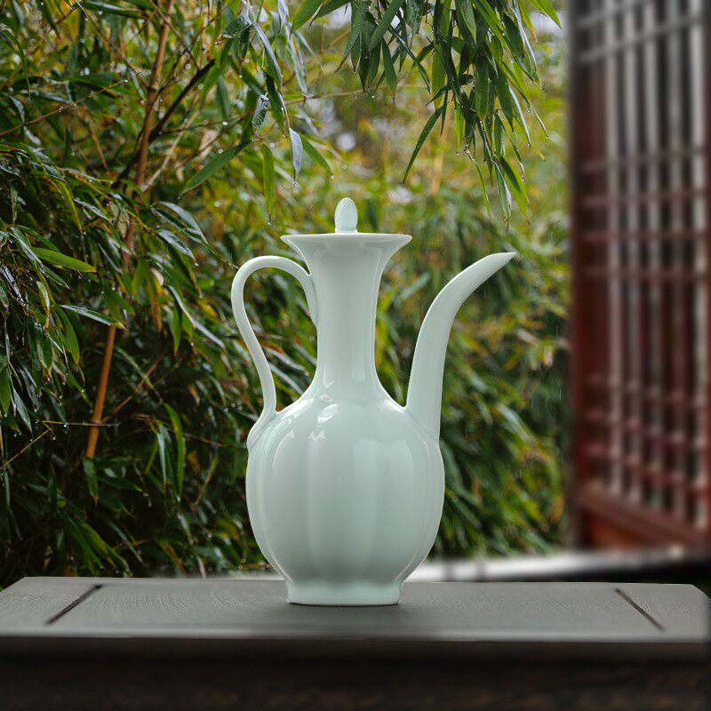 手工复古仿宋点茶小影青手执壶汤瓶中式宋代点茶工具注水执壶酒壶