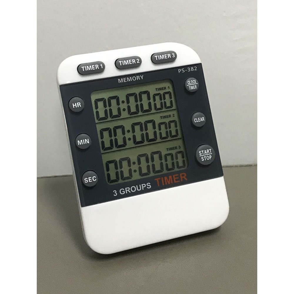 追日PS382厨房提醒器多通道多组定时器3组实验室学生计时器秒表