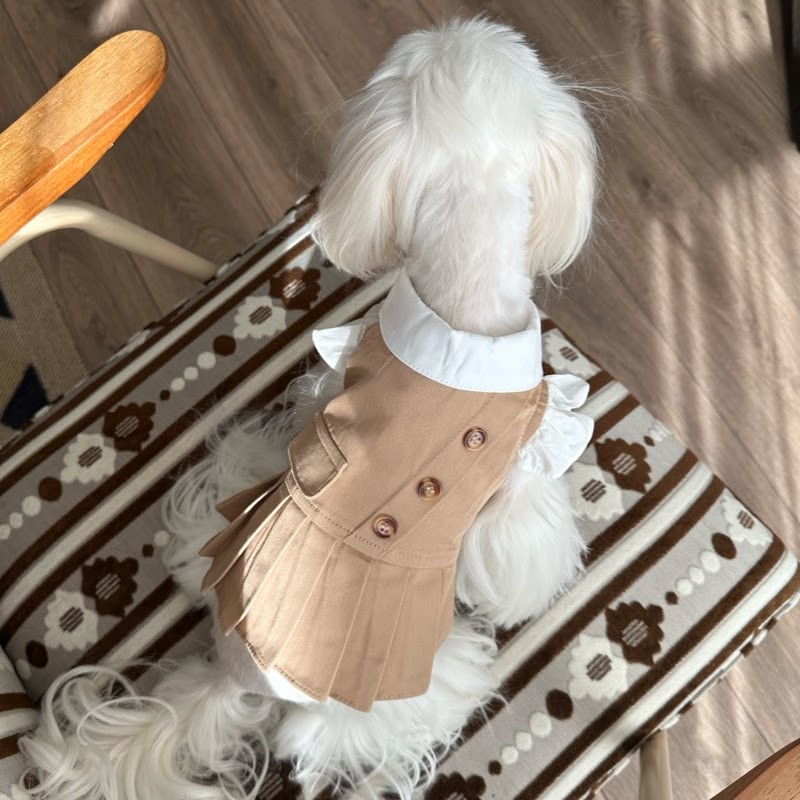 Pokimo秋冬新款宠物飞袖制服风衣狗狗衣服比熊泰迪约克夏马尔济斯