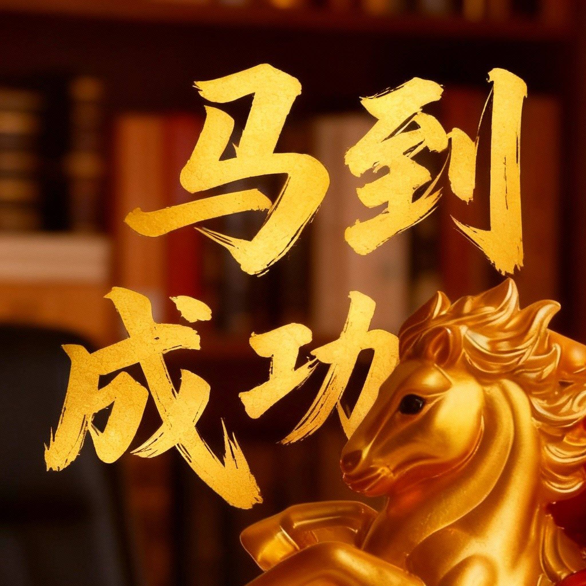 新款马年财神爷马到成功摆件办公室卧室桌面生肖招财小摆件装饰品