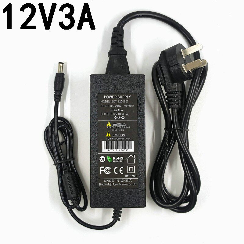 双线12V3A电源适配器监控液晶显示器奶茶广告牌灯箱路由器LED灯