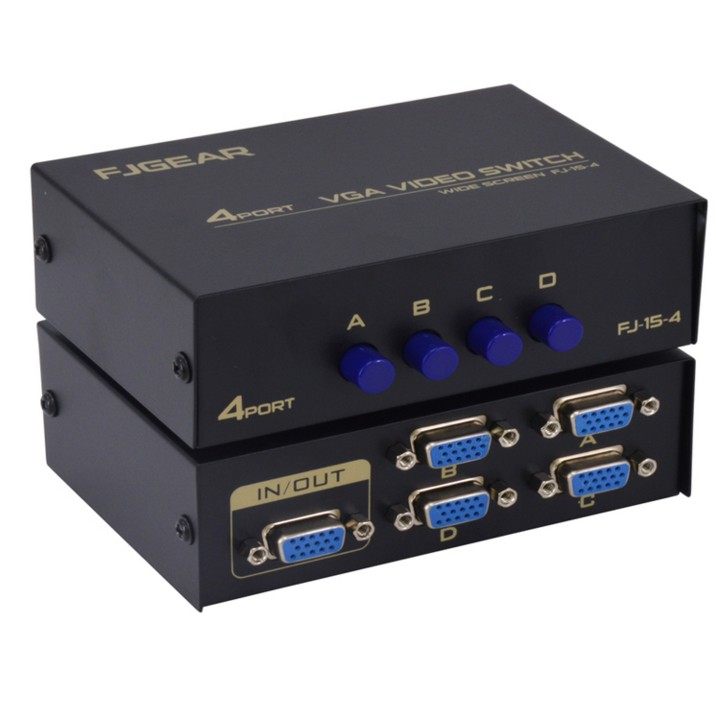 正品丰杰VGA4口切换器一进四出电脑电视显示4进1出共享高清转换器