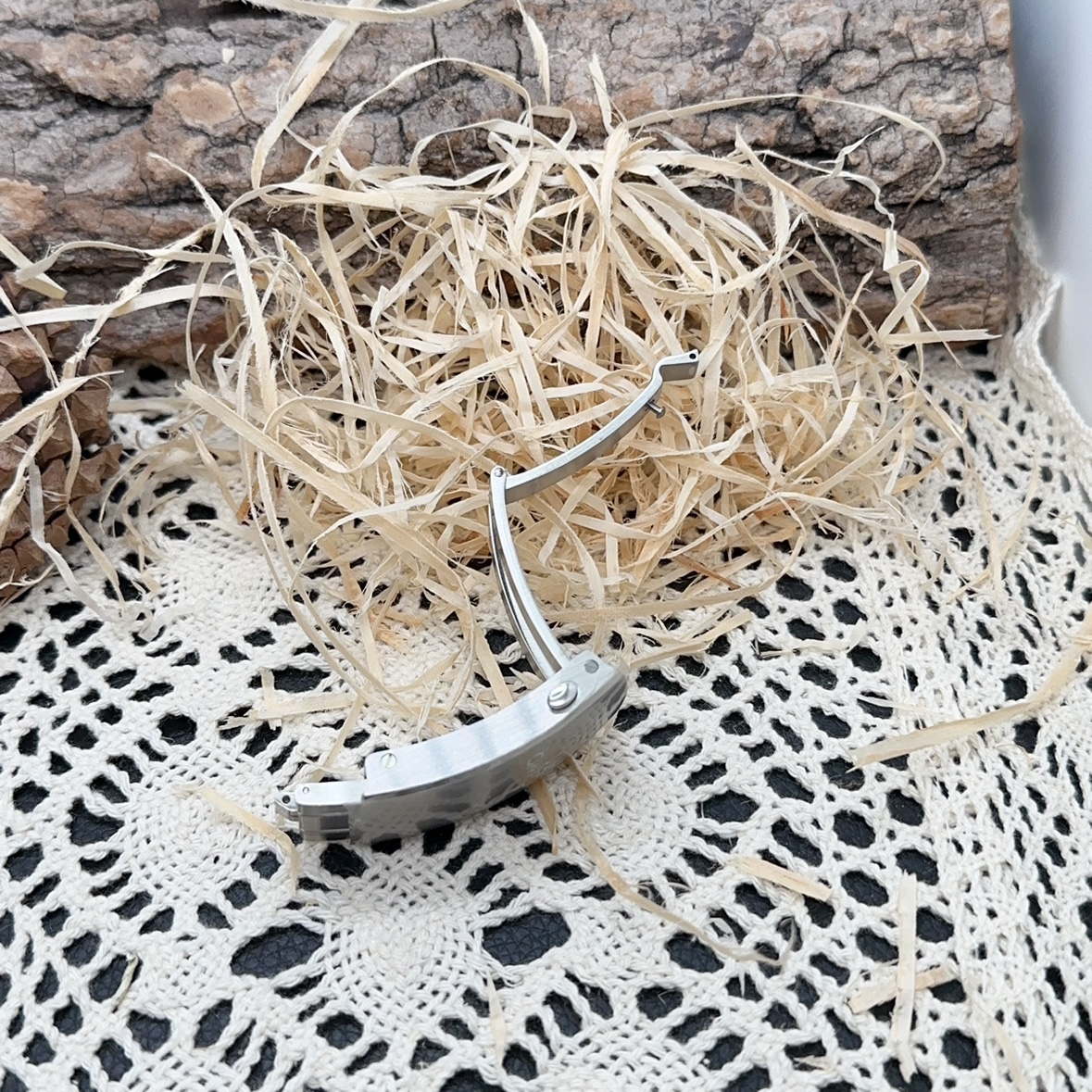 福西达 适配 欧米茄海马300钢带表扣新款不锈钢 精钢实心表带扣