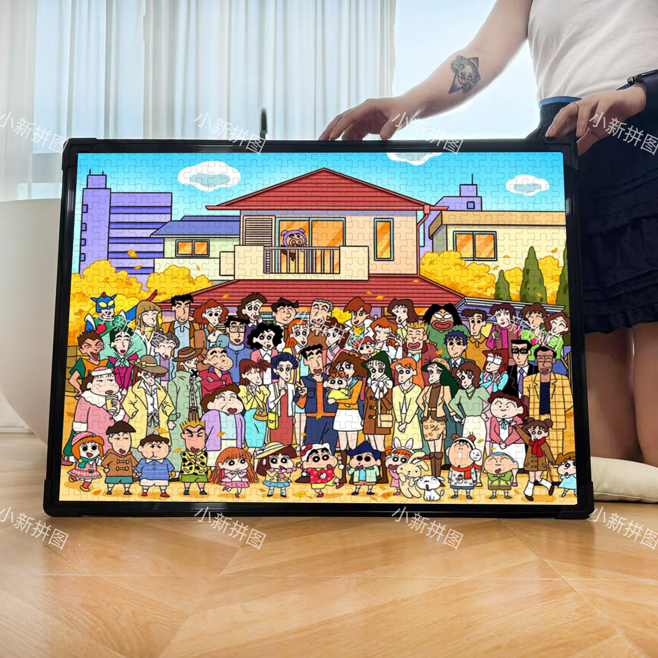 蜡笔小新秋1000片拼图带相框玩具