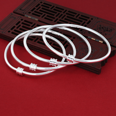 纯银光面闭口简约百搭女手镯