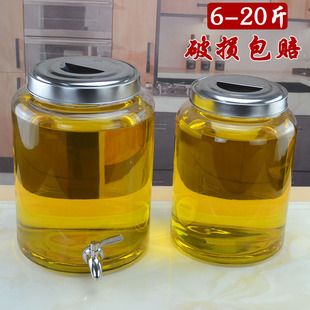 玻离油瓶 油瓶大号储油罐 厨房 家用玻璃油壶10斤食用油桶大容量装