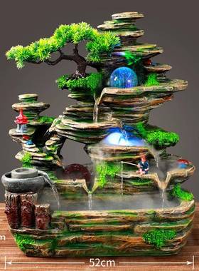 假山循环水客厅乔迁新居办公室装饰造景风水轮流水摆件礼物喷泉