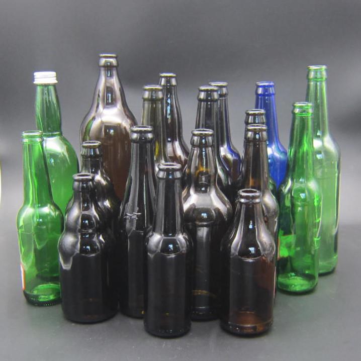 250ml330ml500ml600ml1000ml啤酒瓶棕色绿色蓝色玻璃空瓶自酿酒瓶