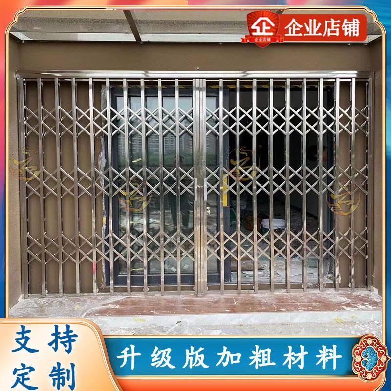 拉闸门铁闸门防盗伸缩门不锈钢折叠推拉门铝合金 铁闸门