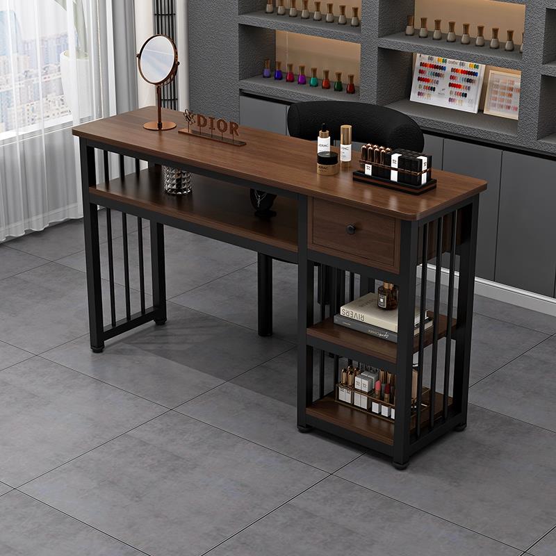 复古风美甲桌椅套装简约时尚单双人美甲台特价经济型日式美甲店桌