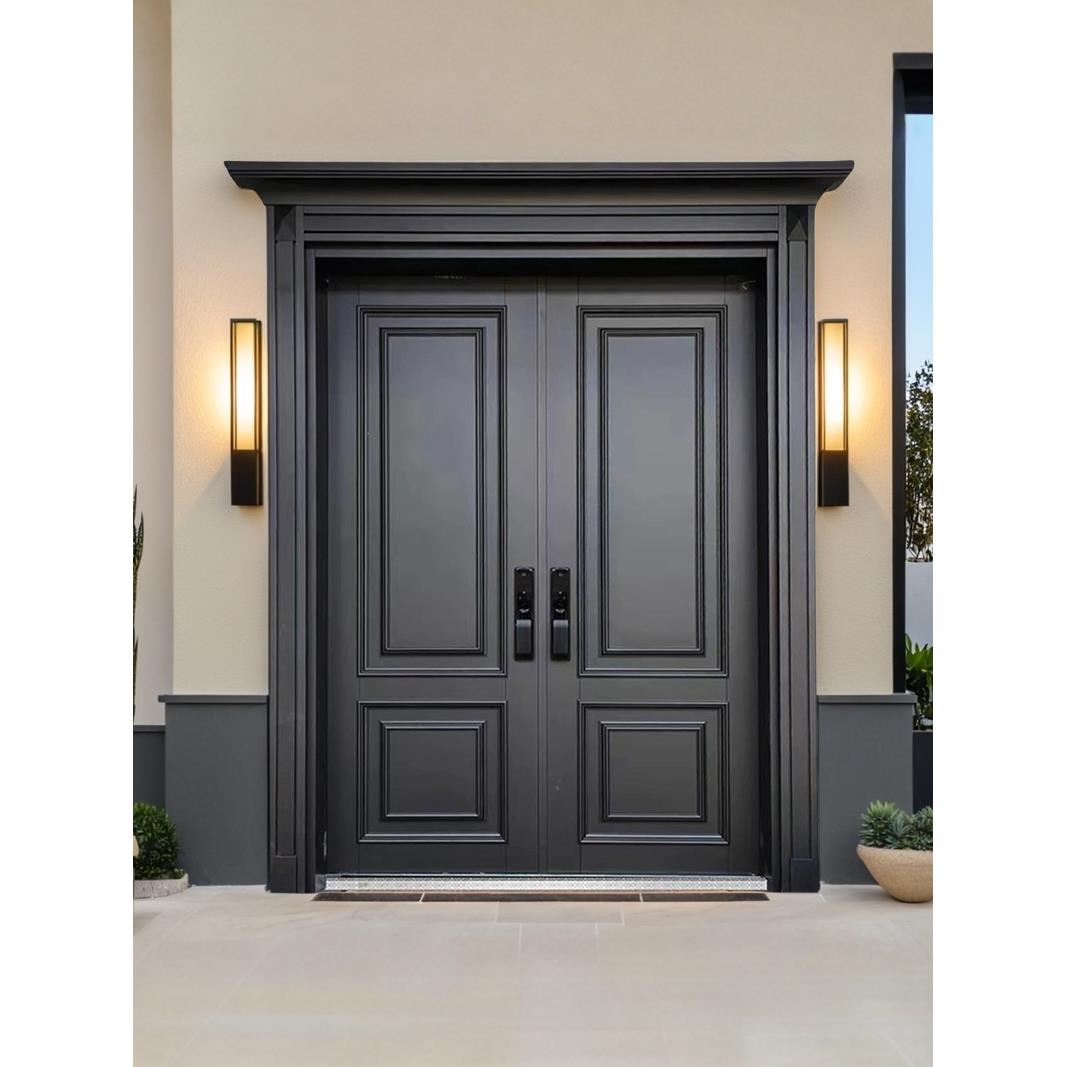 别墅大门农村自建房大门防盗铸铝法式覆古入户门进户双开精雕铸铝