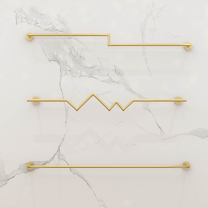 铁艺服装店展示架上墙服装架女装店个性金色货架壁挂式正挂衣服架