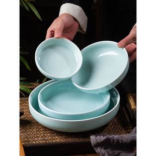 影青浅碗敞口广口矮碗宽口浅底碗泡菜碗中式覆古酒店饭店商用餐具