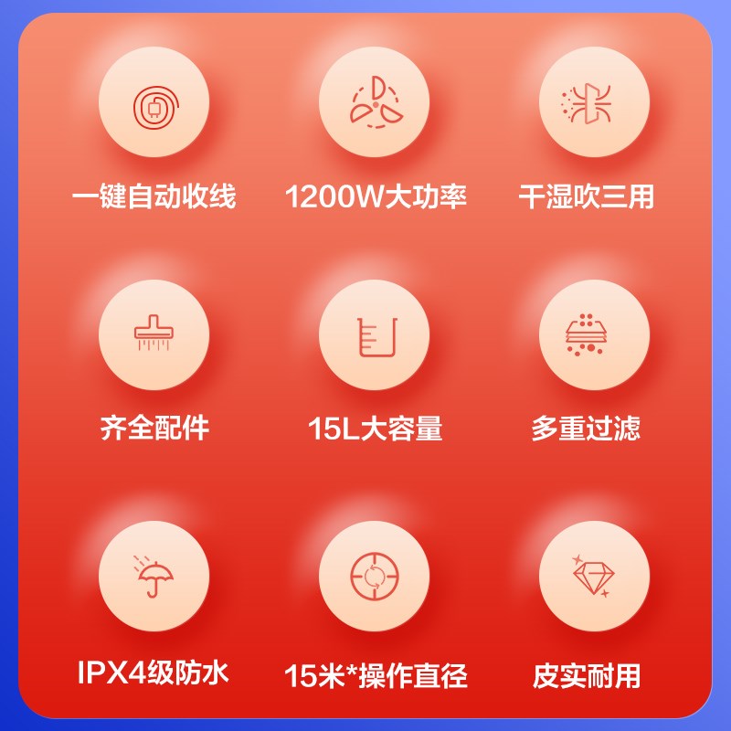 尔吸尘器大吸力强力大功率小型手持吸地毯猫毛宾馆用吸尘