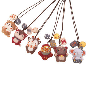 哈尼羊毛毡戳戳乐送男友自制材料包手工毛毡玩偶羊毛毡材料包