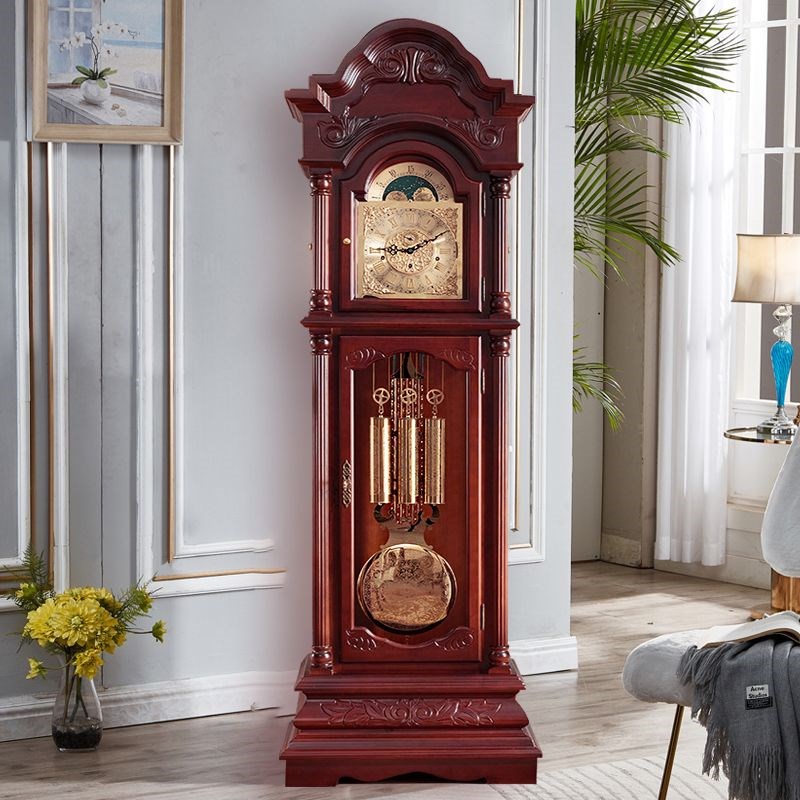 赫姆勒落地钟客厅家用实木欧式座钟中式复古老式台式摆钟