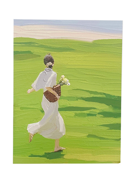 韩风爱少女油画装饰画电视柜现代挂画卧室拍照背景
