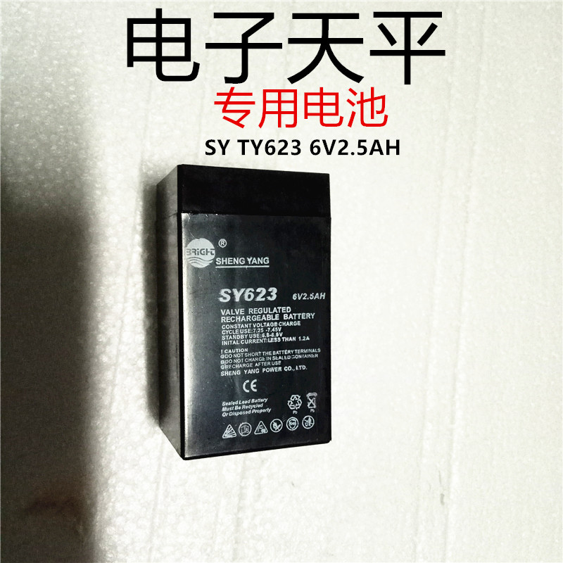 红钻电子秤电池6v2.3AH电子称天平电瓶SY623蓄电池充电浦春天平电