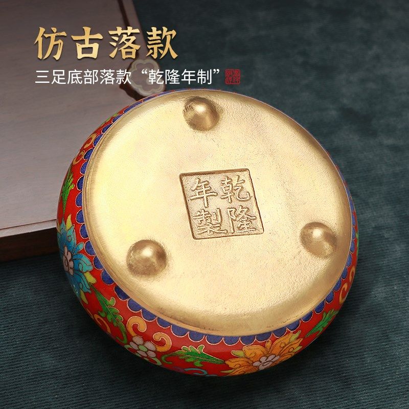 纯黄铜大号烟灰缸新客厅办公室创意复古性潮流烟缸摆设