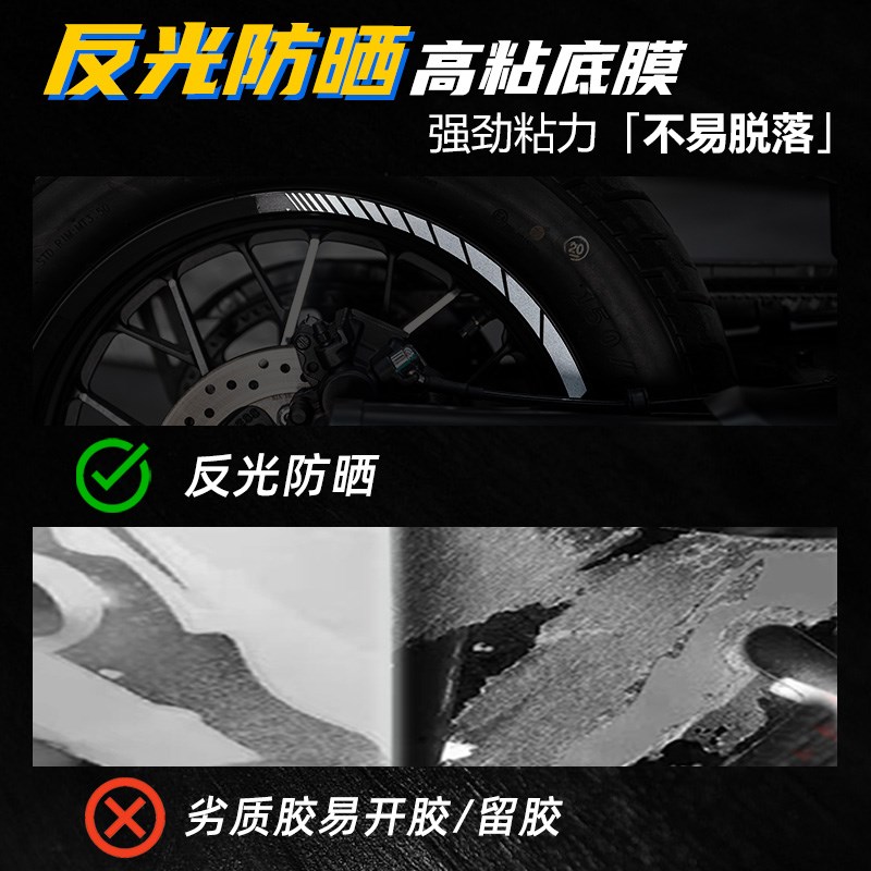 适用春风CLC改装轮毂贴花反光贴防水贴纸车圈轮圈改装贴