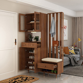 鞋 凳一体入户玄关柜客厅屏风带挂衣架沙发柜 柜门口带换鞋