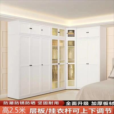 铁艺衣柜家用卧室组合简约经济型推拉儿童铁皮收纳储物柜钢制衣柜