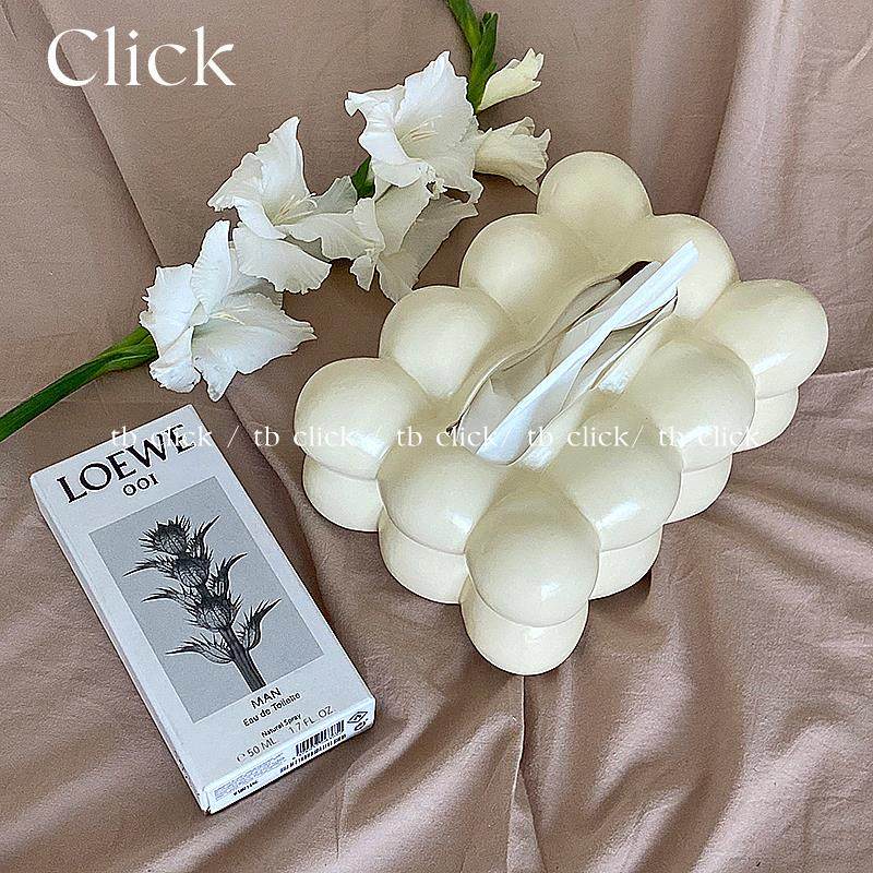 Click自制小众设计蛋仔可爱球球陶瓷纸巾收纳盒 银色奶黄抽纸盒