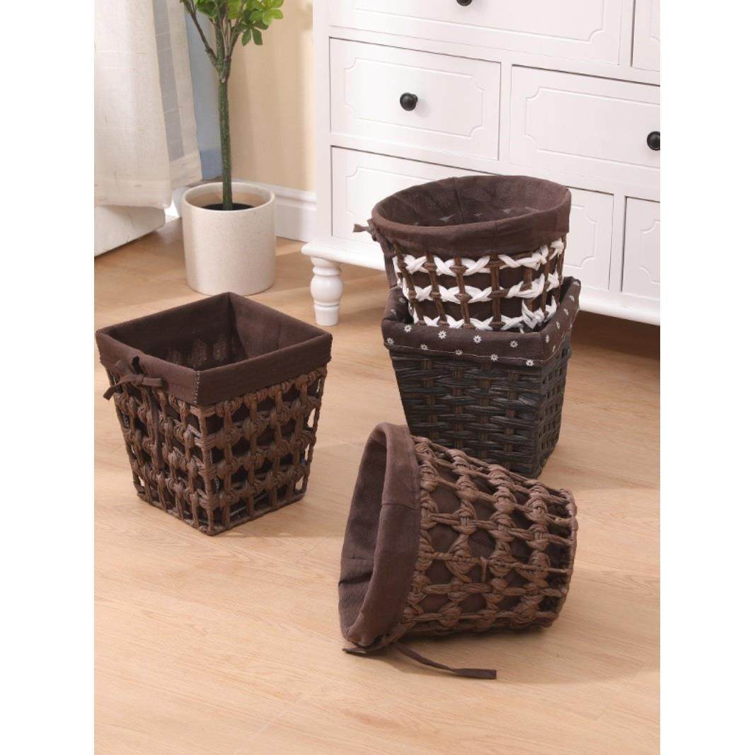 中古风收纳筐藤草编织美拉德篮宿舍零食杂物废纸篓化妆品整理民宿,收纳整理,脏衣篮,淘宝优惠券,粉丝福利购,淘宝优惠卷