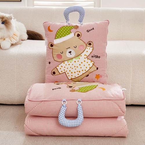 全棉抱枕被子两用办公室午睡学生宿舍夏凉被二合一汽车靠垫枕头被