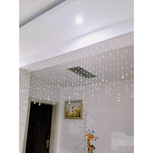 水晶珠帘网红卧室客餐厅隔断挂帘背景帘子玄关卫生间门帘墙挂装饰