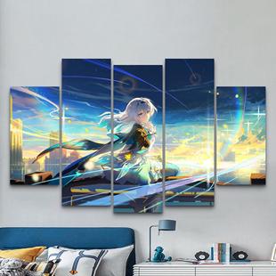 崩坏星穹铁道挂画流萤知更鸟黄泉周边海报装饰画电竞房间墙面壁画