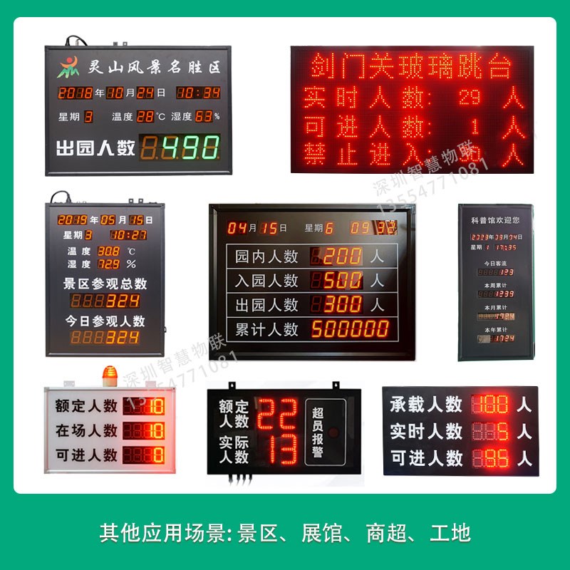 实验室车间人数统计显示屏工厂LED电子监测洁净室人员管控测人流