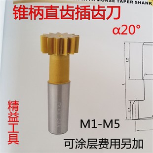 锥柄插齿刀 齿轮插齿刀非标定制M1-5Φ25 Φ38 α20°直齿插齿刀