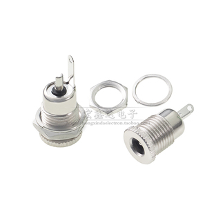 099 DC电源插座 面板安装 全金属 黄铜 插座 2.1MM DC099 5.5