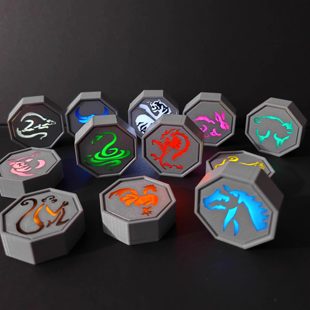 成龙历险记十二生肖符石动漫周边发光模型玩具生日礼物宝盒