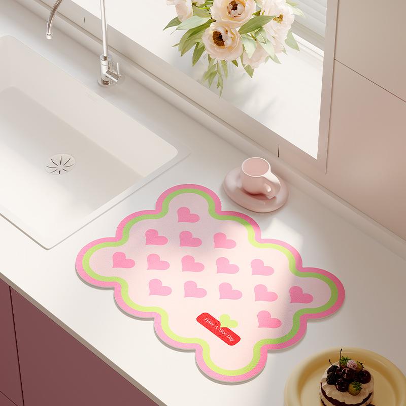 奈司厨房沥水垫速干吸水垫子餐桌防滑垫杯垫隔热防烫洗碗池餐具垫
