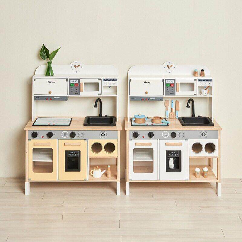 韩国儿童厨房玩具出水声光过家家做饭工具木质厨具早教