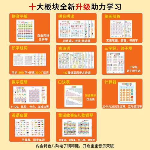 新版全能早教学前启蒙幼小衔接-岁儿歌故事有声早教点读机