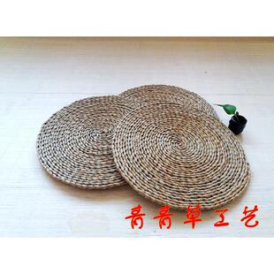 蒲草圆形榻榻米草垫瑜伽禅修坐垫复古家居草编蒲团坐垫隔热垫垫子