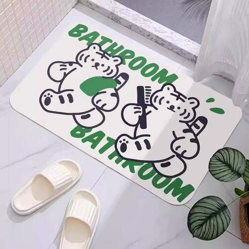 卡通可爱老虎浴室吸水地垫硅藻泥风格地垫玄关入户门垫卫生间脚垫