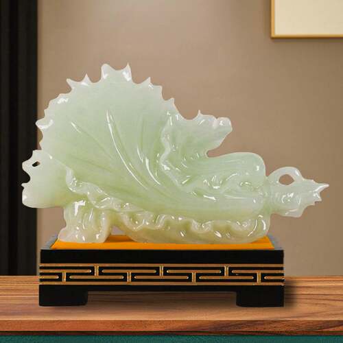 仿玉白菜摆件家居玄关装饰工艺品客厅电视柜酒柜公司开业乔迁礼品