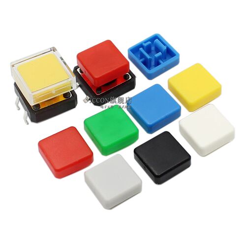 A14方形按键帽 12*12*7.3mm开关帽  轻触开关B3F-4055方盖 透明盖