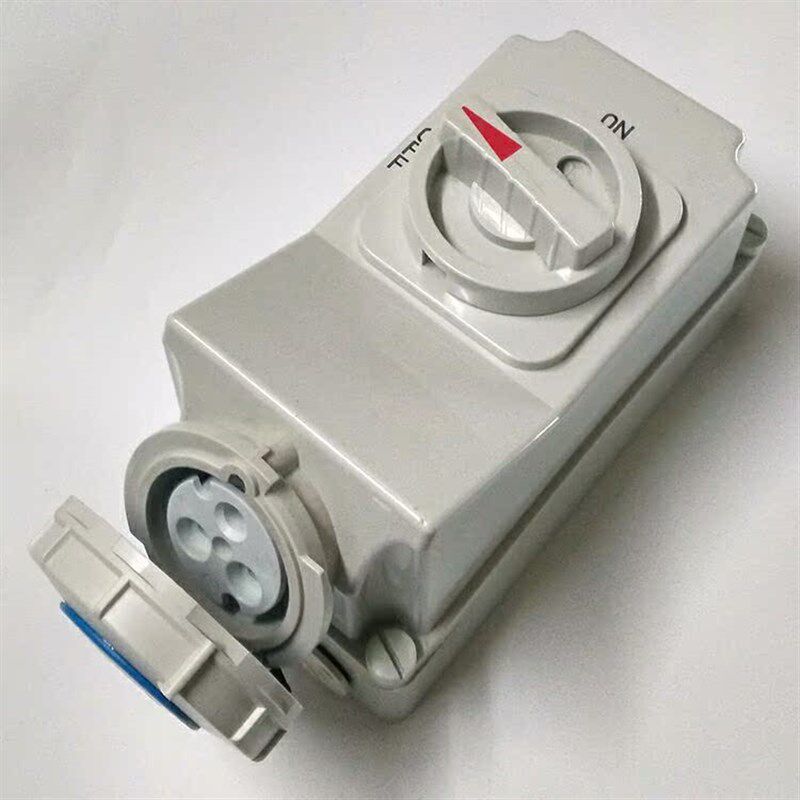 带开关机械连锁插座3P 16A 连锁插座mn1372防水 单相220V