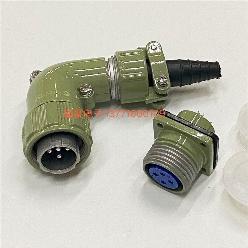 航空接插件4芯 YD20K4Z YD20J4TSF  弯头 电缆夹套  母座孔径20mm