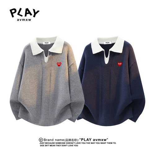 PLAYAVMXW秋冬针织衫POLO领毛衣