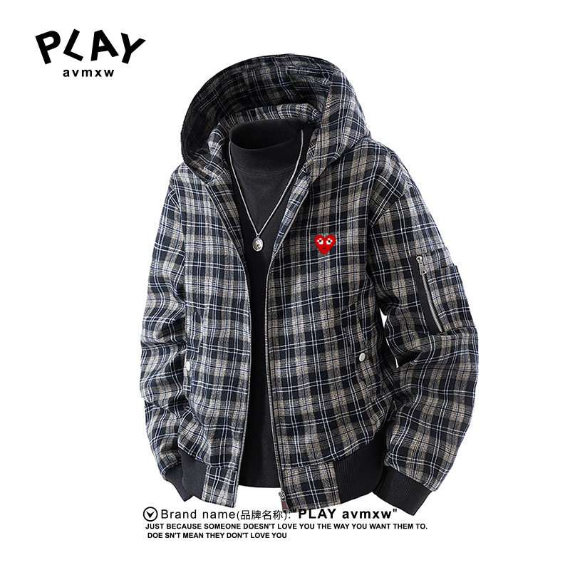 PLAYAVMXW潮牌休闲百搭格子外套